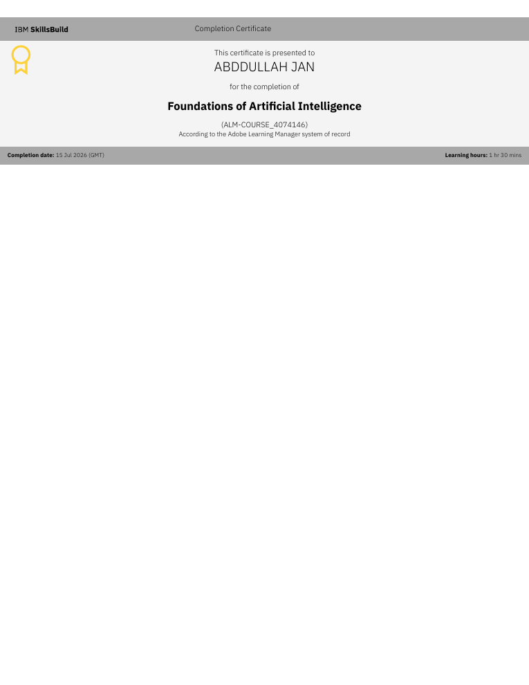 Foundations of AI certificate